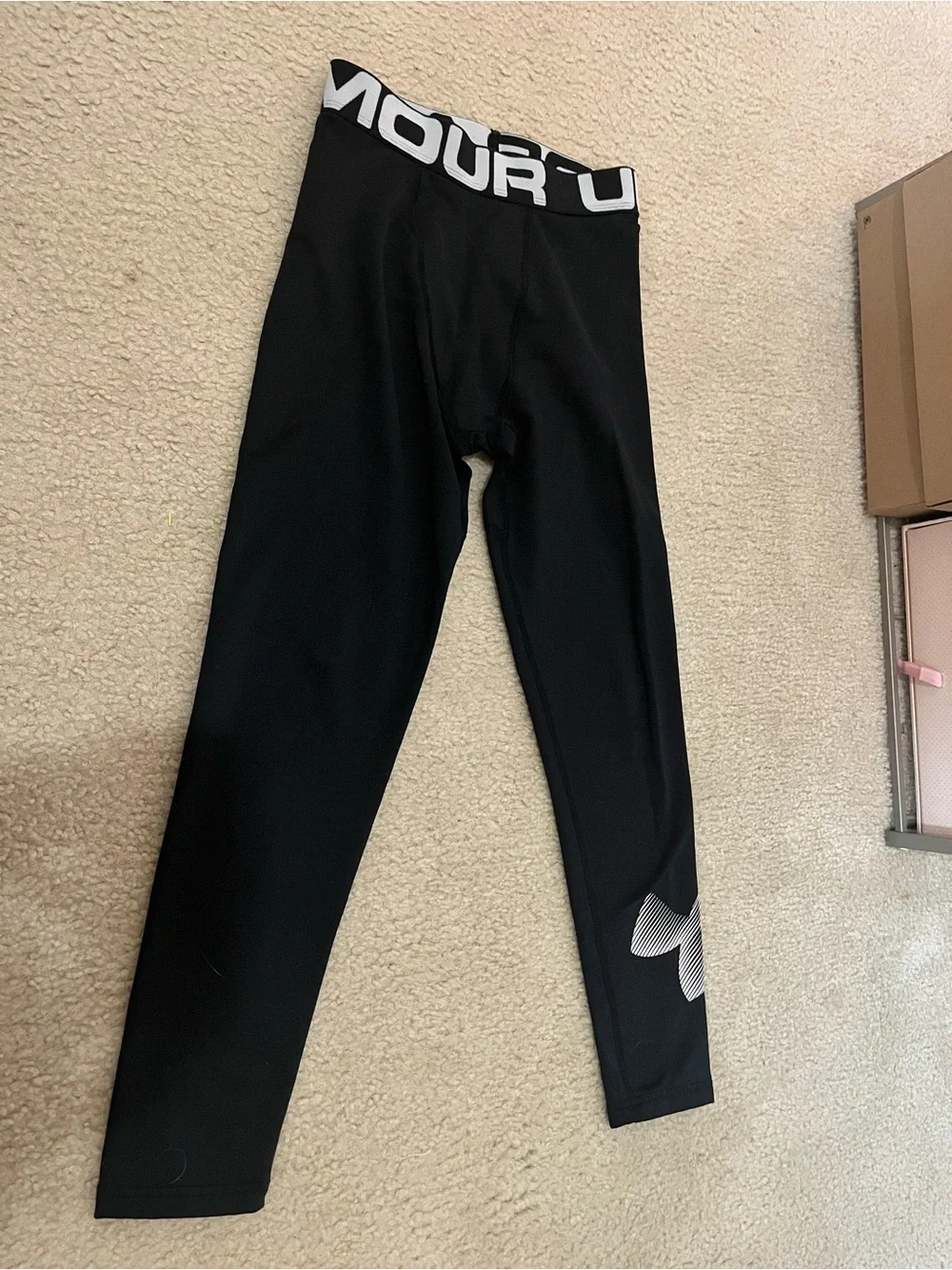 Under Armour Black Girls' Logo Performance Leggings